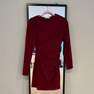 Elegant Red Long Sleeve Dress